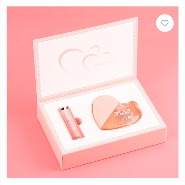 First Love Paris Perfume Set Fuchsia perfume, lipstick, gift box with a light fragrance, internet celebrity, long lasting light fragrance 2