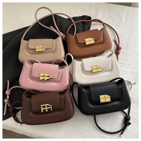 Women Girls Leather Flap Small Crossbody Bag Trendy Shoulder Bag Satchel Handbag Ladies Shopper Bag for Travel Work Vacation